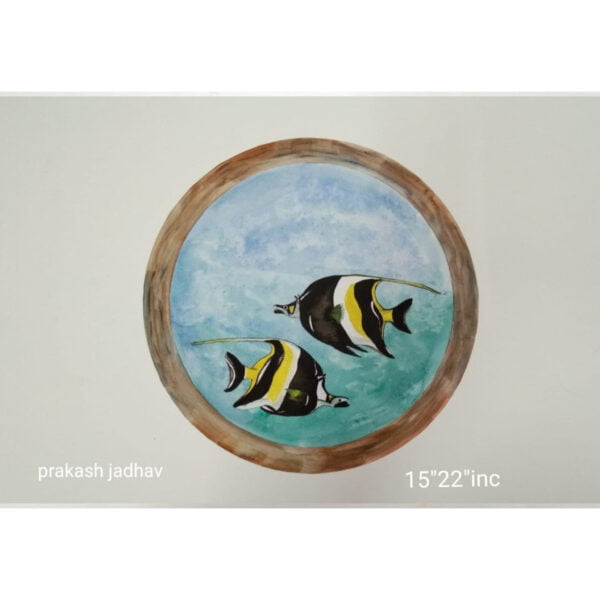 Deep Ocean Fish Watercolor Painting by Prakash Jadhav is not just a piece of art, it's a symbol of good fortune, success, prosperity, and longevity.