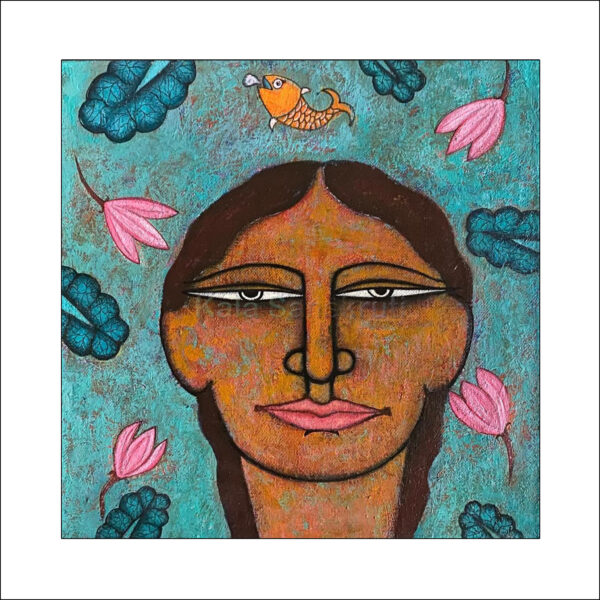 Crafted with the utmost passion and skill, the Lotus Girl acrylic painting is a testament to the artist's talent and creativity. Each stroke of the brush tells a story, inviting you to immerse yourself in its beauty and discover your own interpretation.