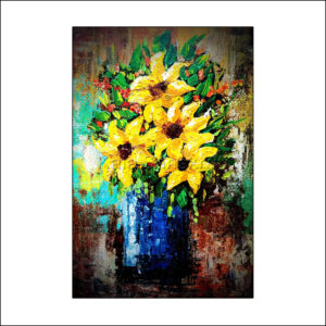 Make a bold statement and bring the vibrance of nature into your home with this stunning acrylic floral painting.